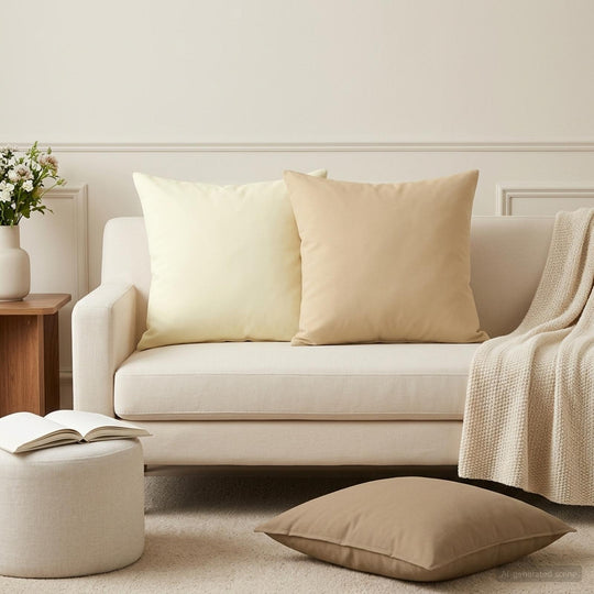 Outdoor Cushion Taupe Polyester 45x45cm