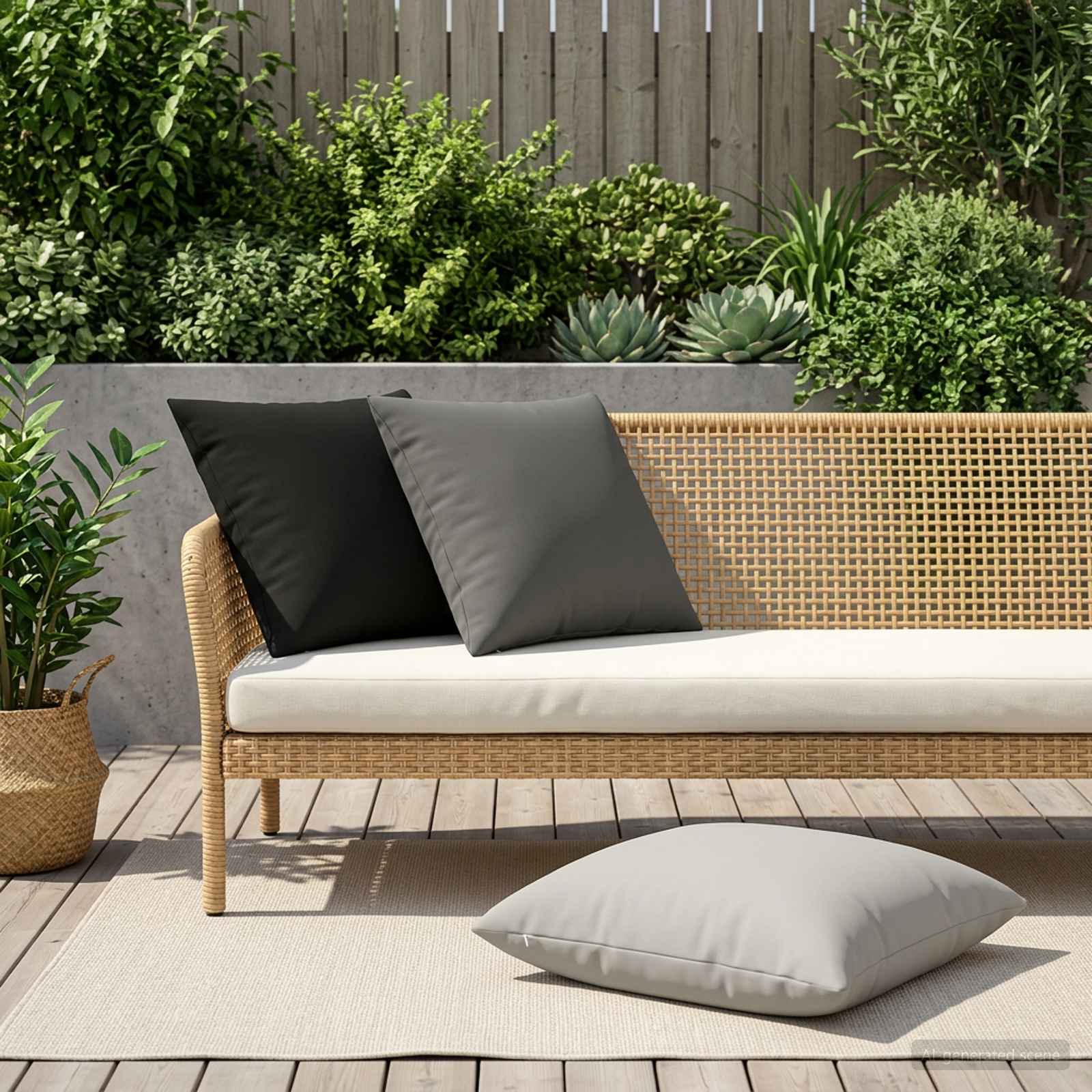 Grey Outdoor Cushion Set 60x60cm