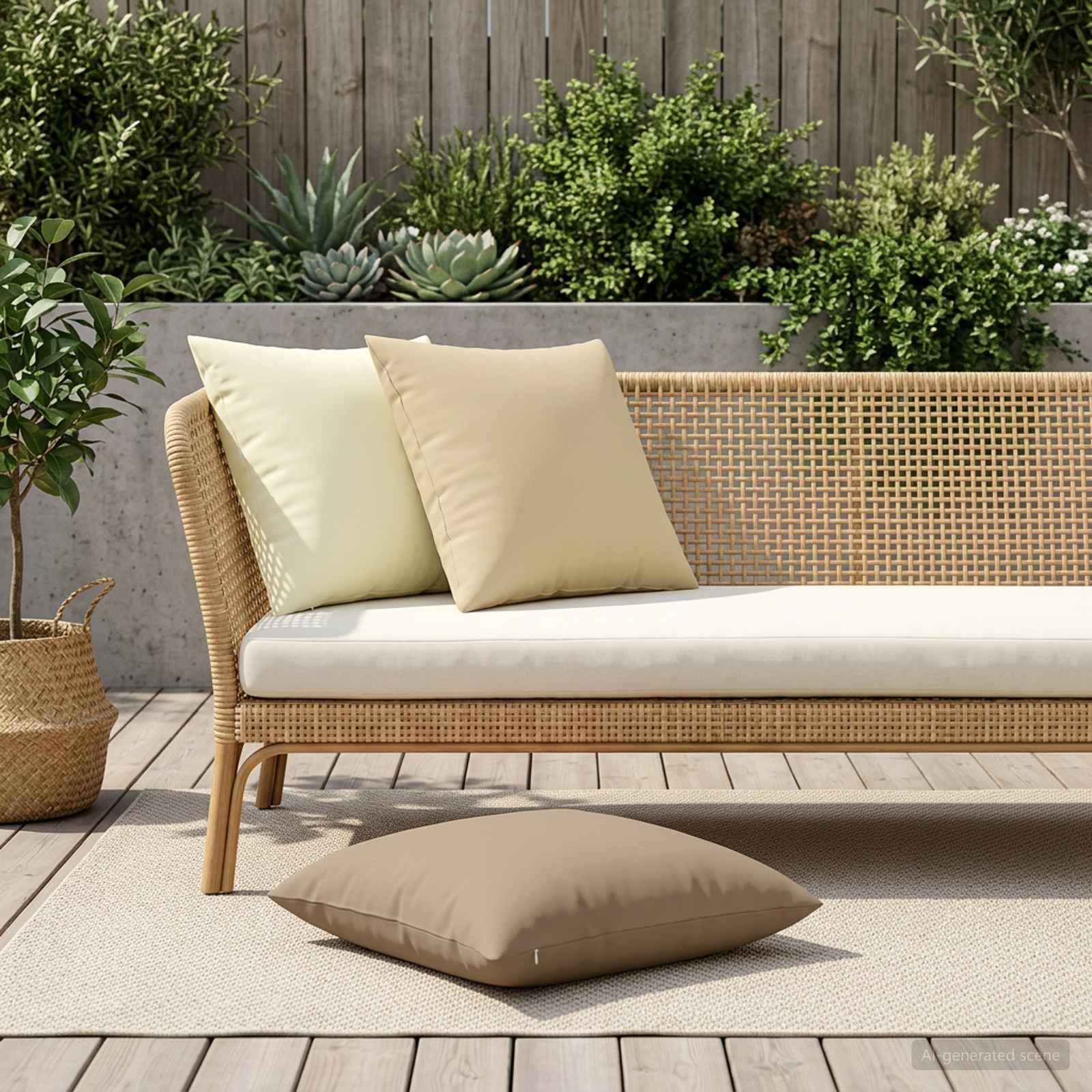 Beige Outdoor Cushion Set 60x60cm