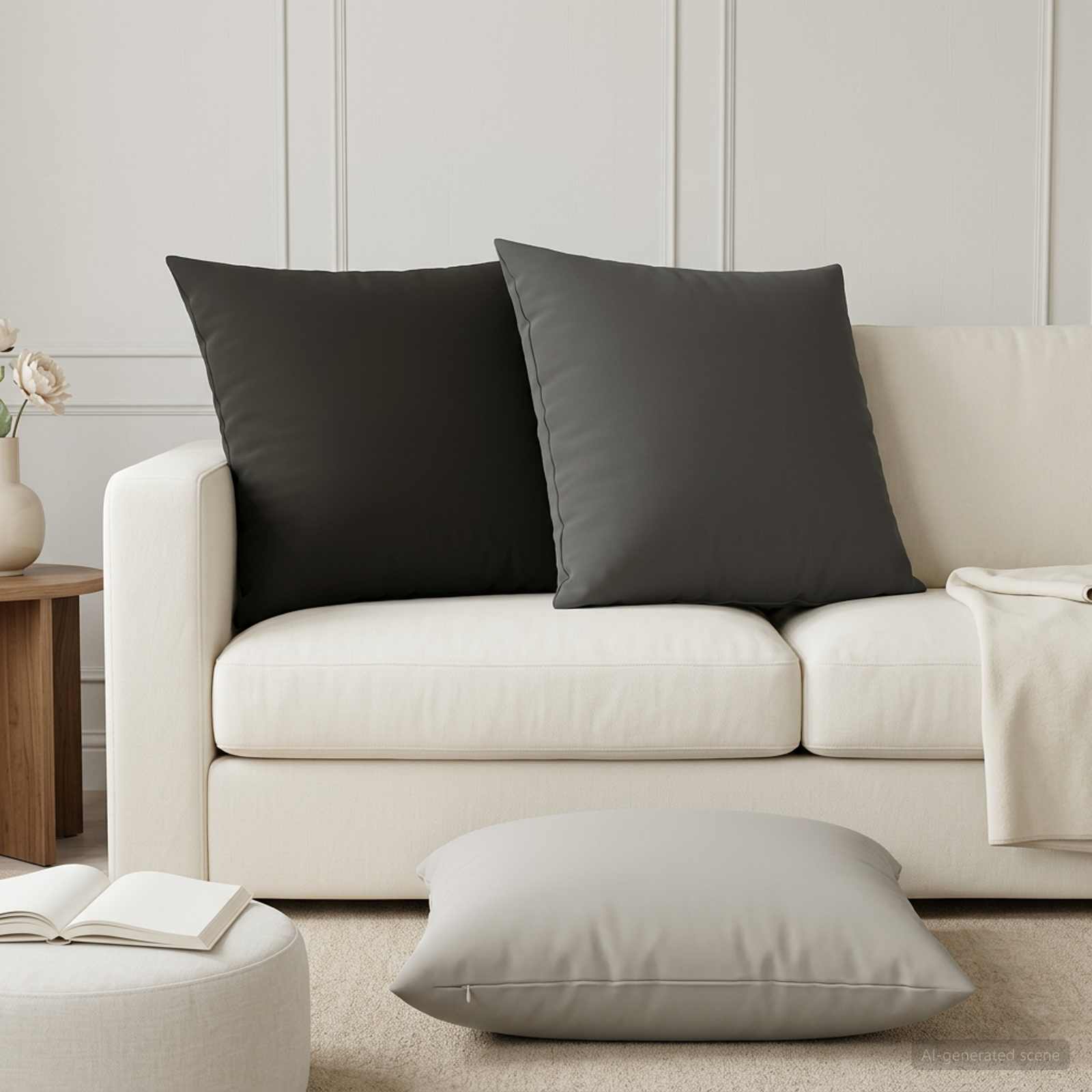 Outdoor Cushion Black Polyester 65x65cm