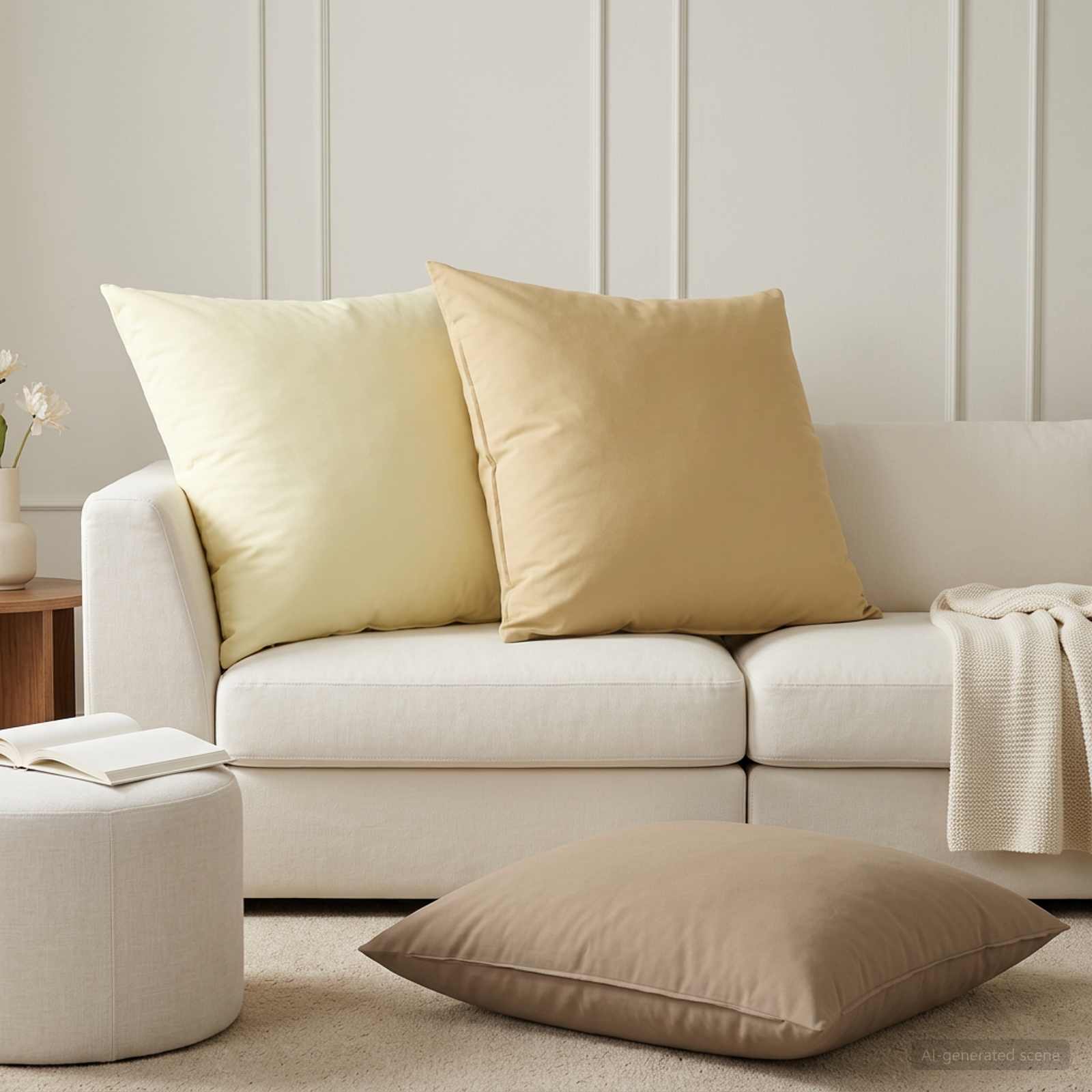 Beige Cushion Set 2pcs 65x65cm
