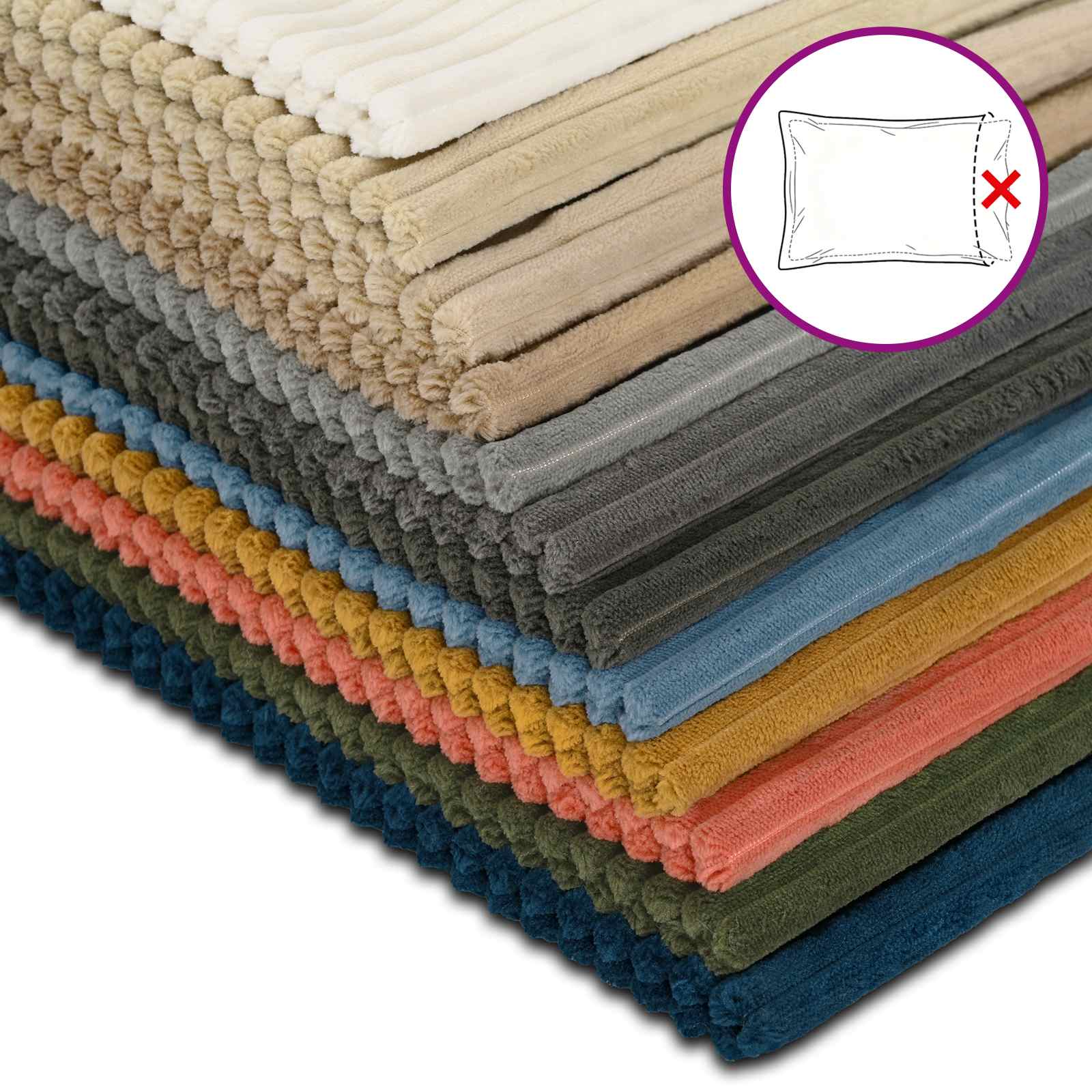 Polyester Corduroy - Grey 80x80cm