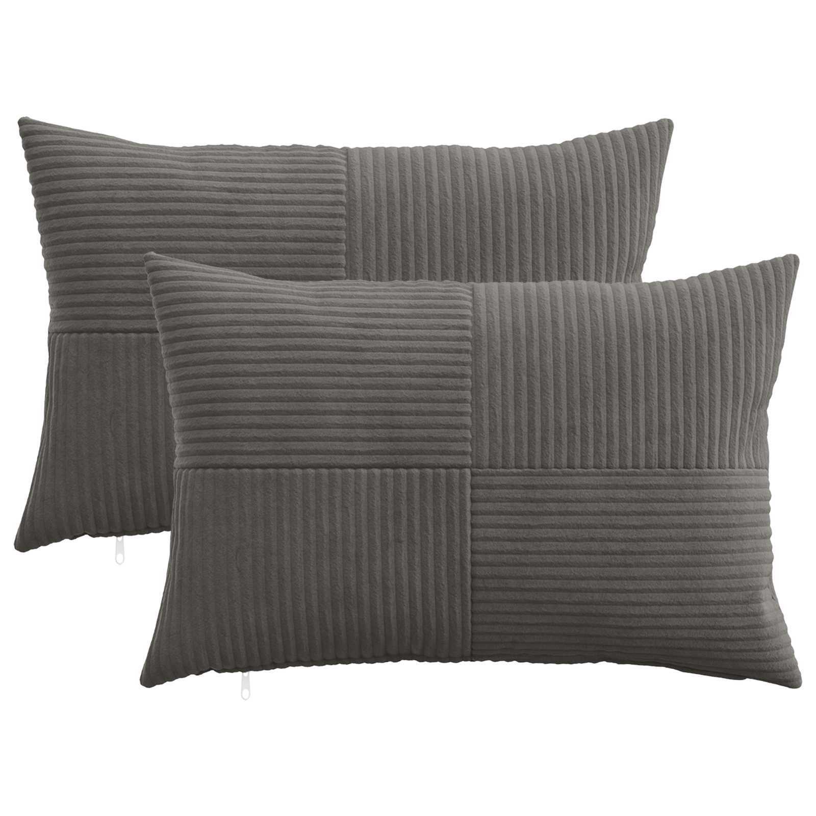 Cushion Covers Dark Grey Corduroy 30x50cm