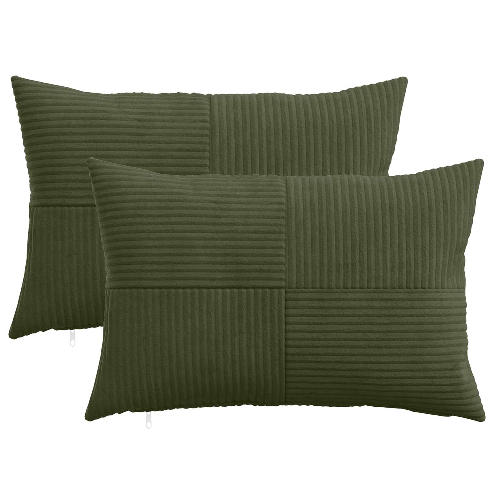 Green Corduroy Cushion Covers 30x50cm