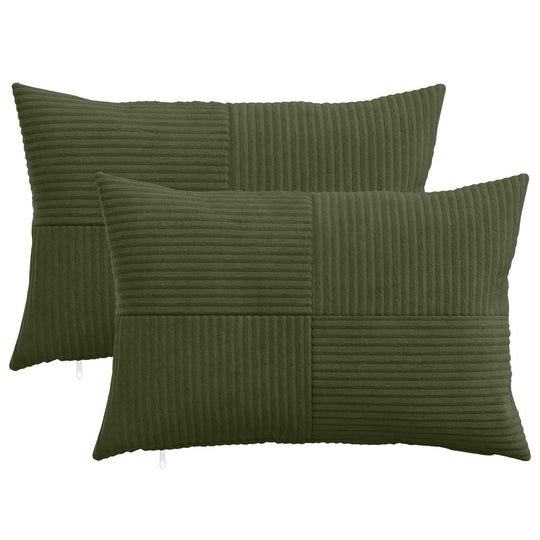 Green Corduroy Cushion Covers 30x50cm