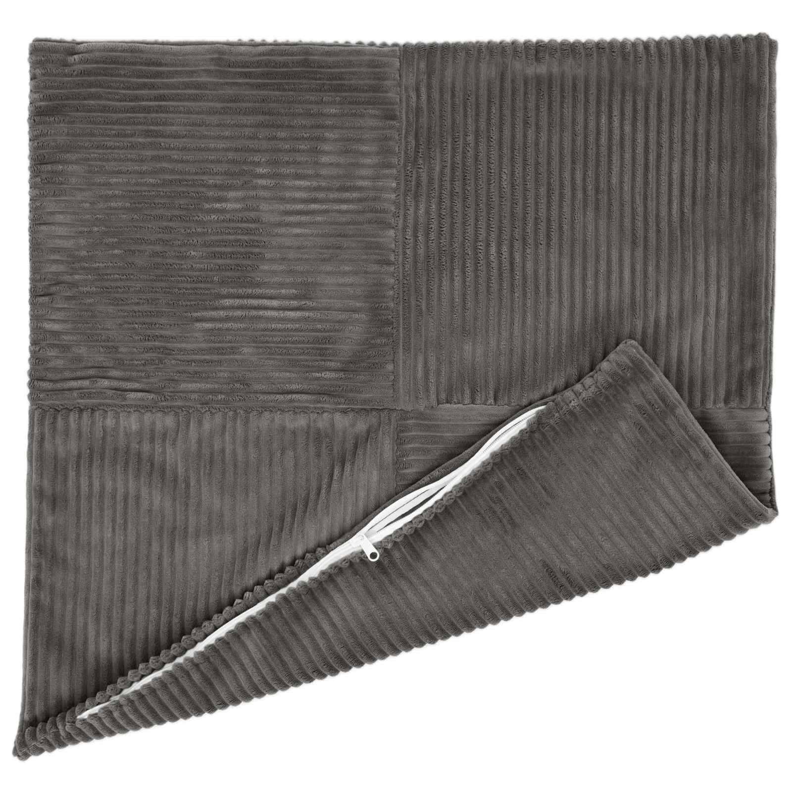 Cushion Covers Dark Grey Corduroy 40x40cm