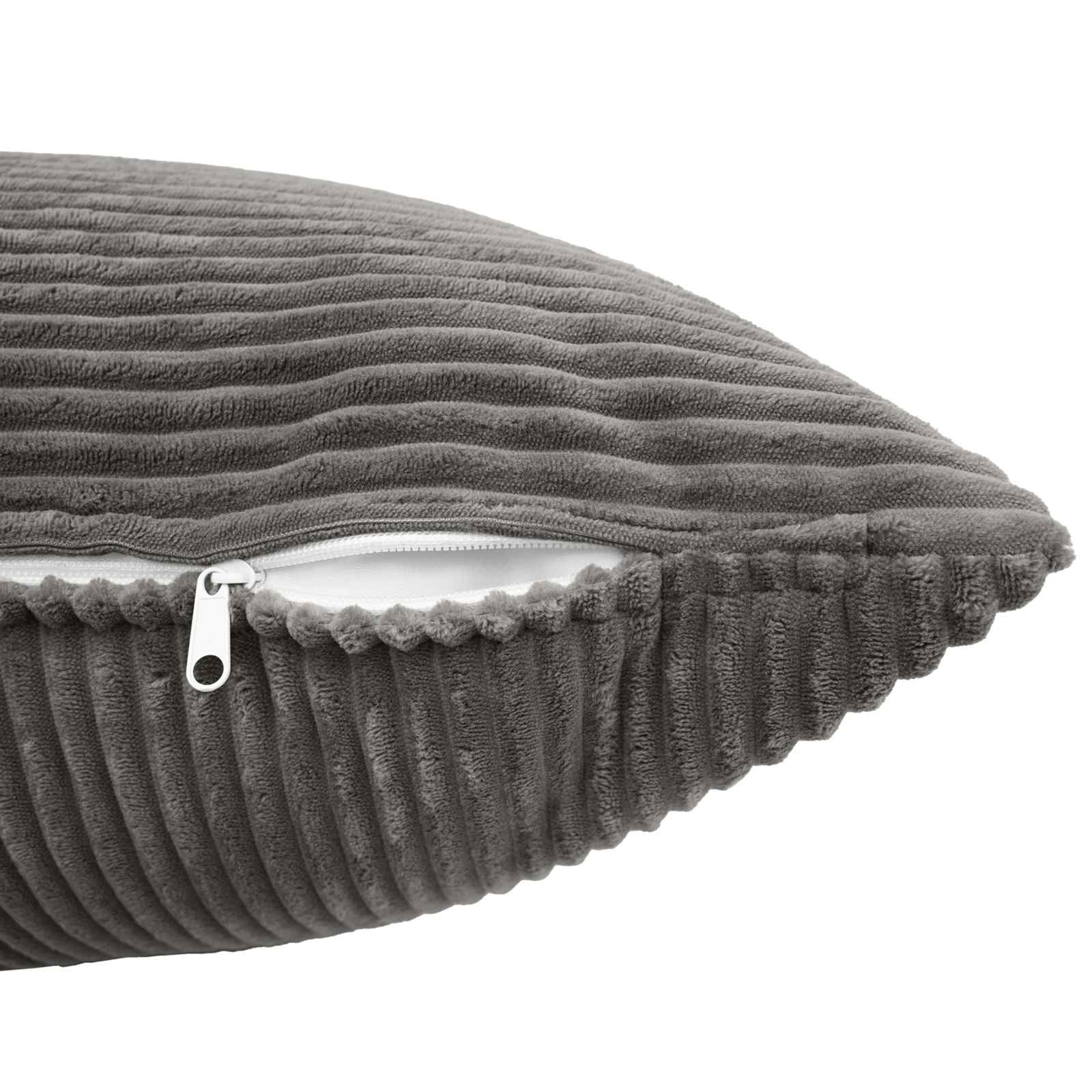 Cushion Covers Dark Grey Corduroy 40x80cm