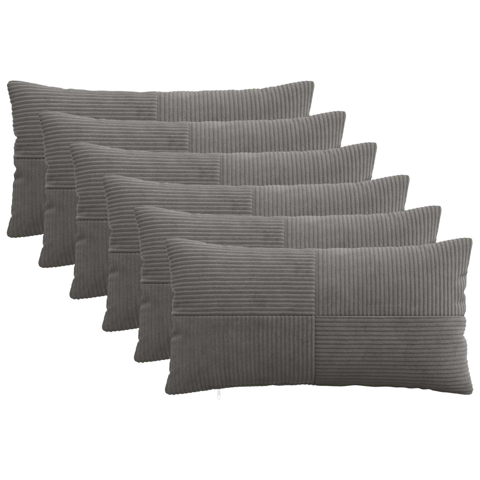 Cushion Covers Dark Grey Corduroy 40x80cm