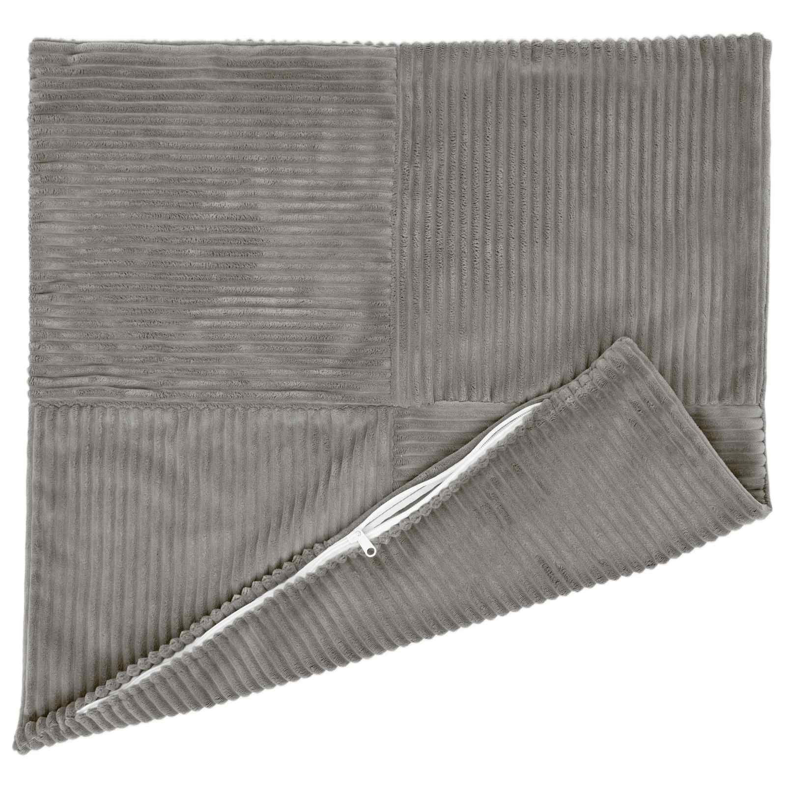 Cushion Covers Light Grey Corduroy 45x45cm