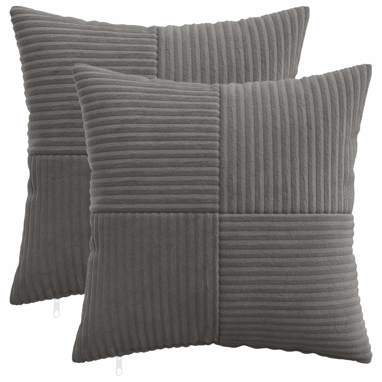 Cushion Covers Dark Grey Corduroy 45x45cm