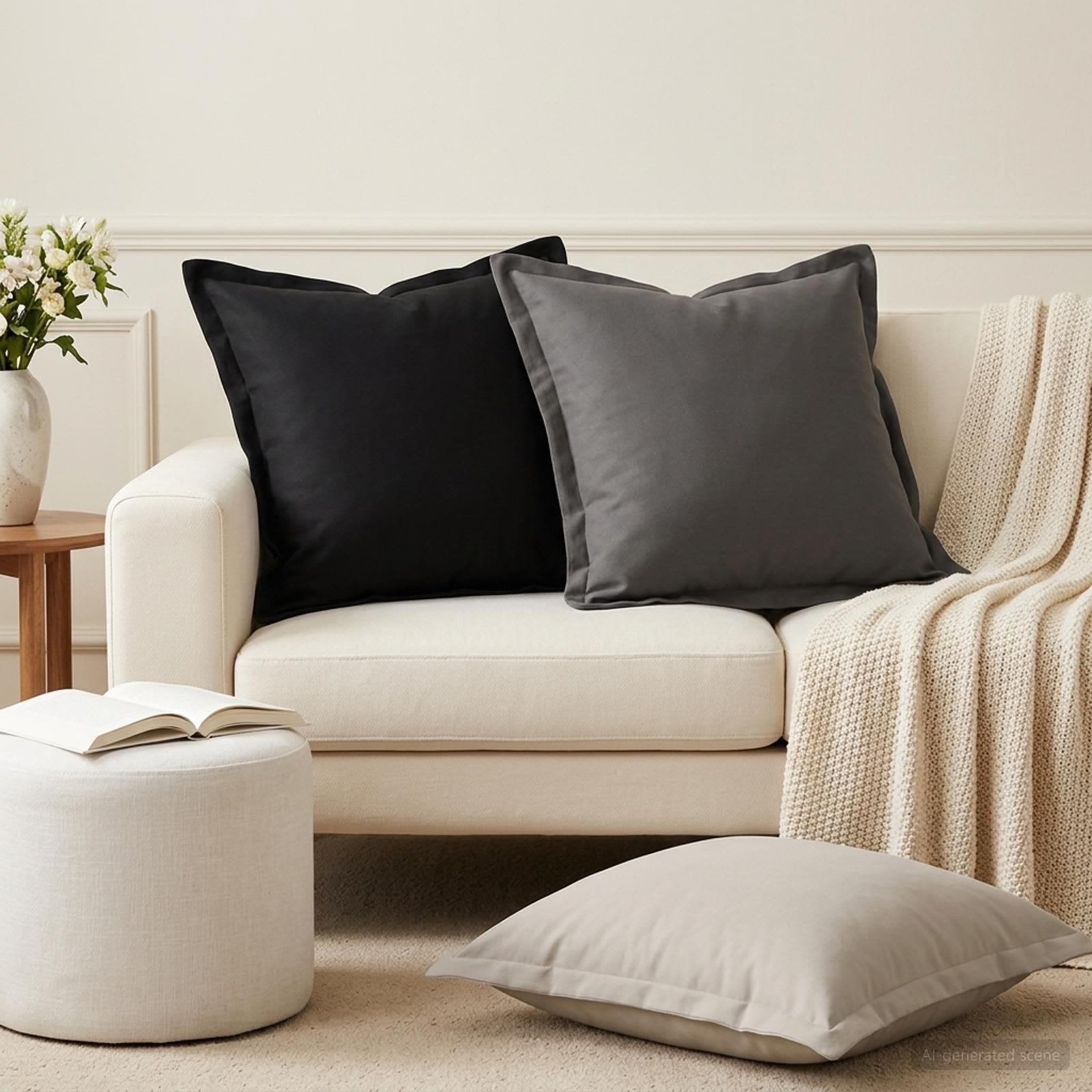 Outdoor Cushion Anthracite Polyester 50x50cm