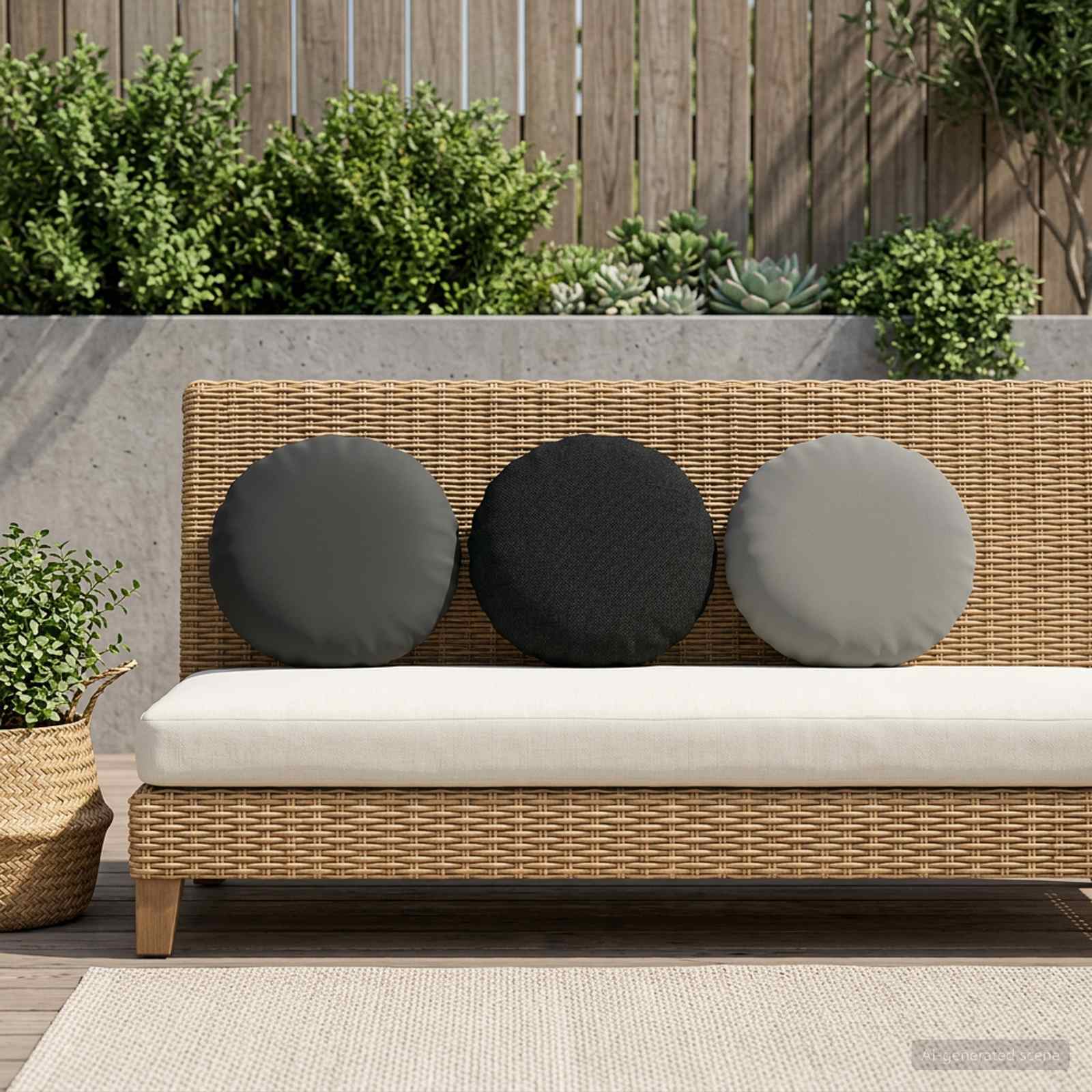 Outdoor Cushion Set Anthracite Polyester