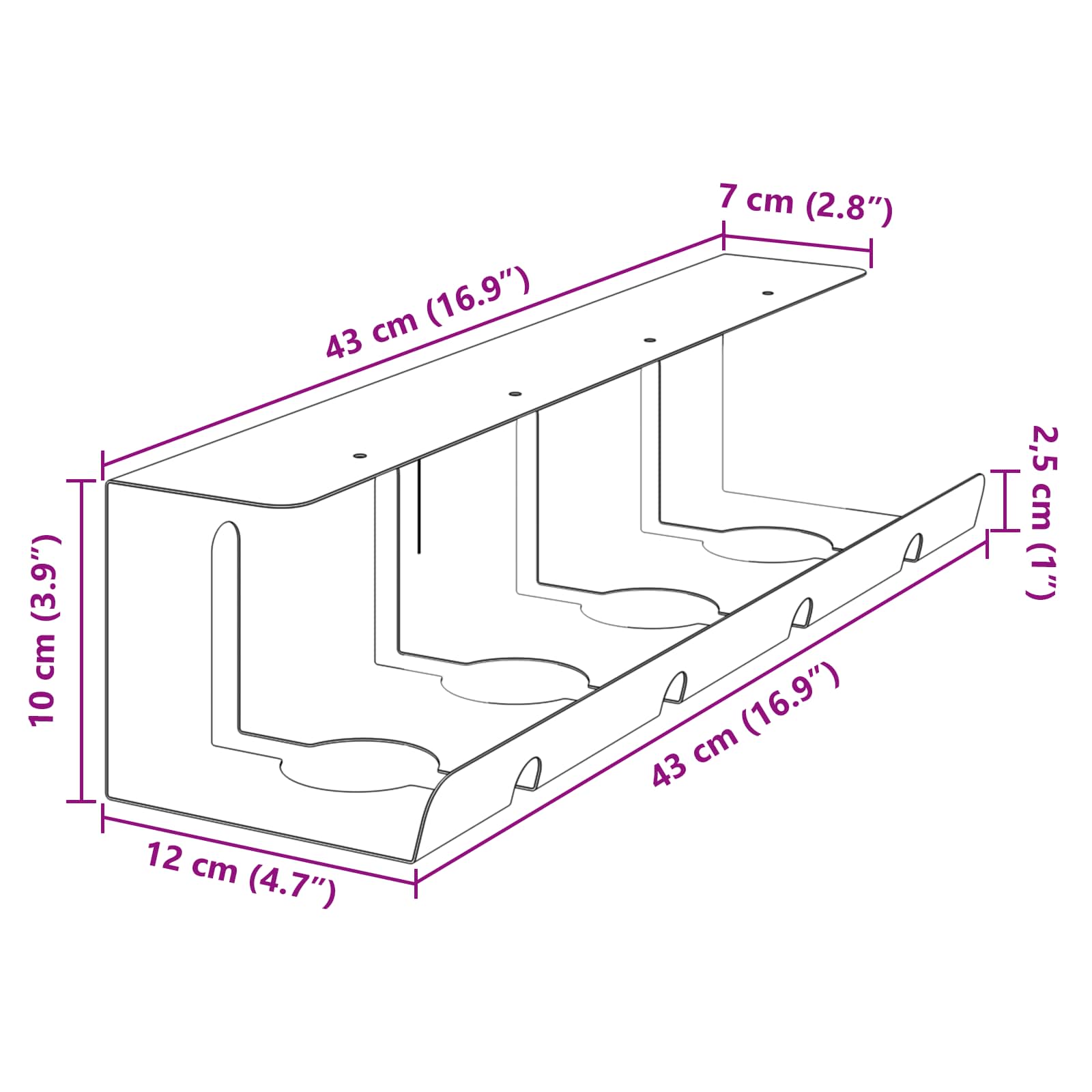Under Desk Cable Management Tray 2pk | Simpledeals