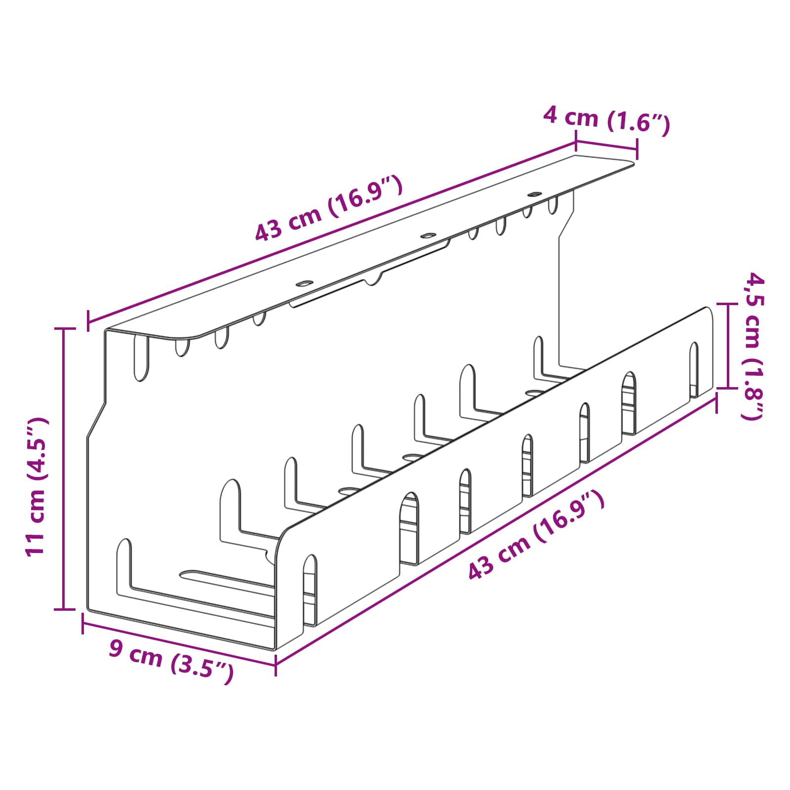 Under Desk Cable Management Tray 2pk | Simpledeals