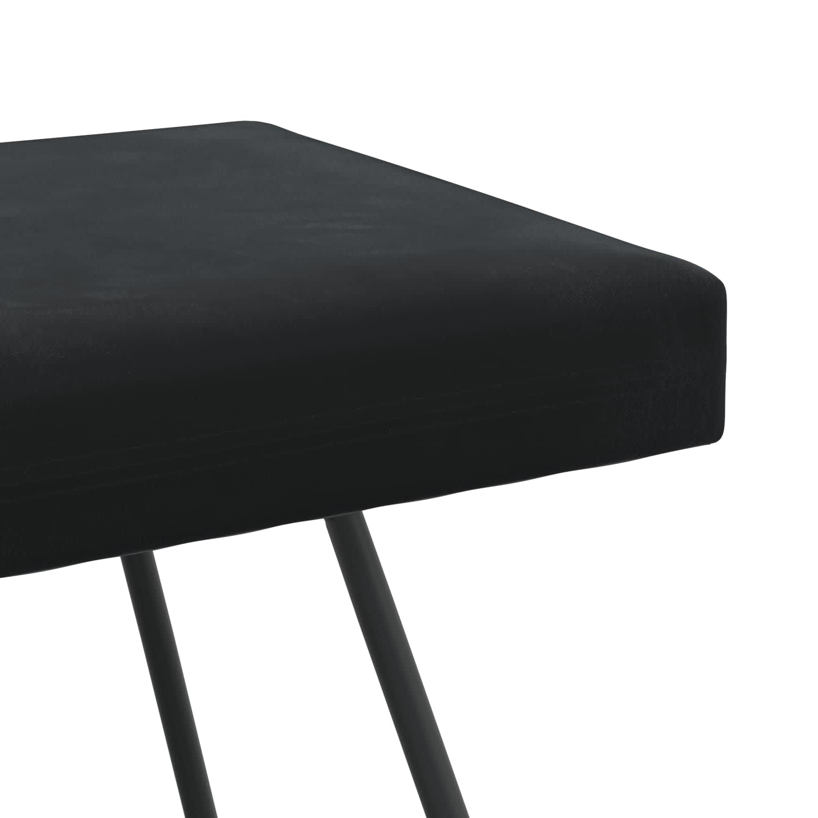 Black Velvet Bench Cross-Leg 80cm | Simpledeals