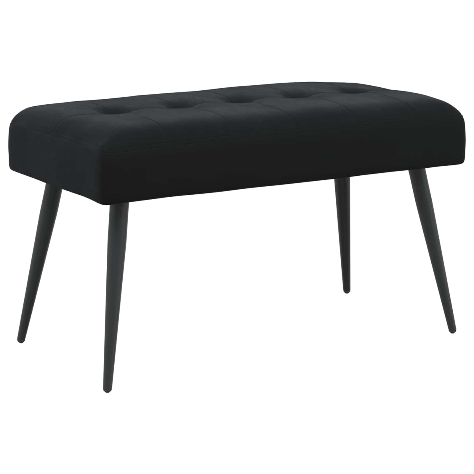 Black Velvet Tufted Bench 80cm | Simpledeals