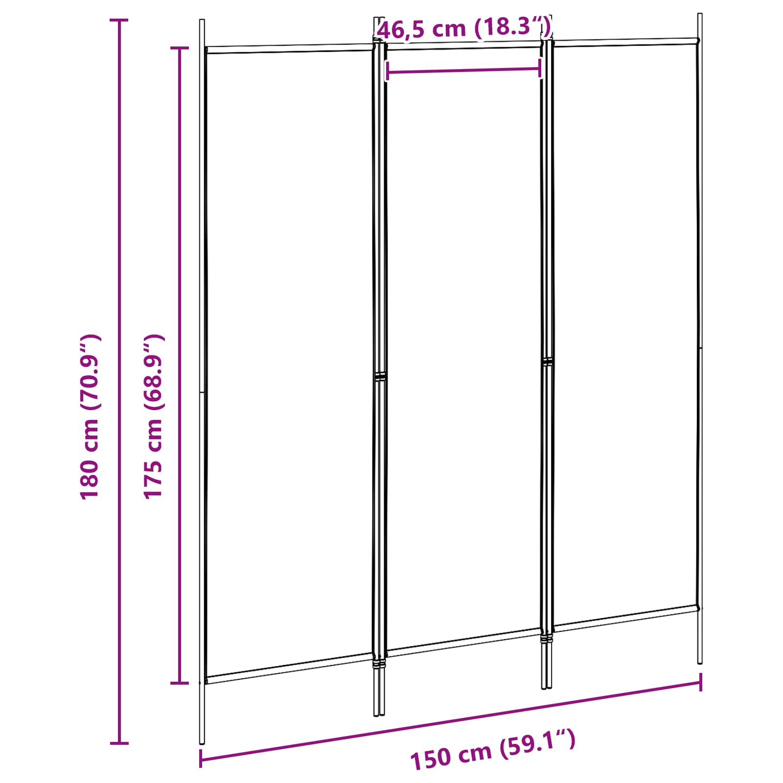 Fabric Room Divider 150x180cm Beige | Simpledeals