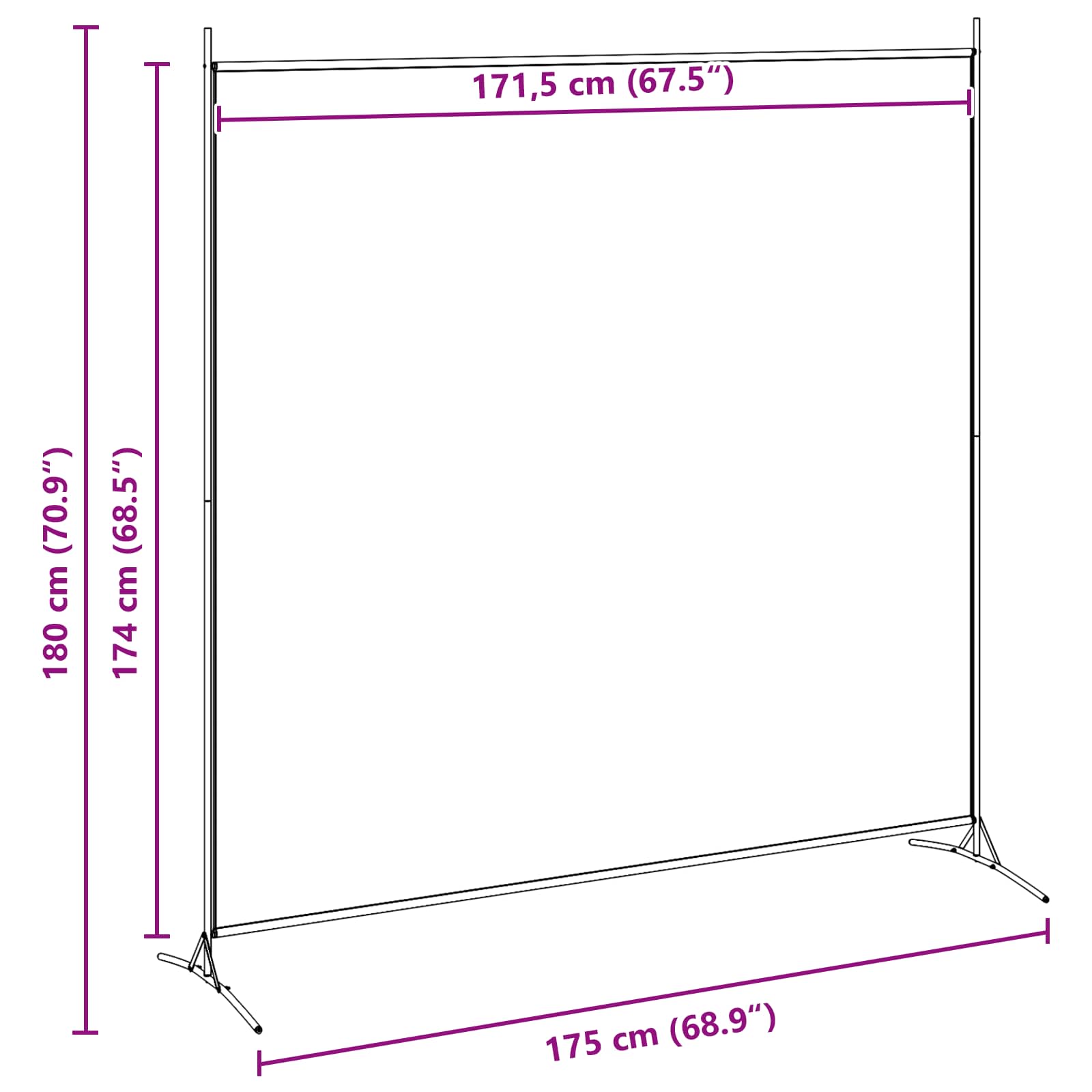 Fabric Room Divider Single Panel 175x180cm | Simpledeals