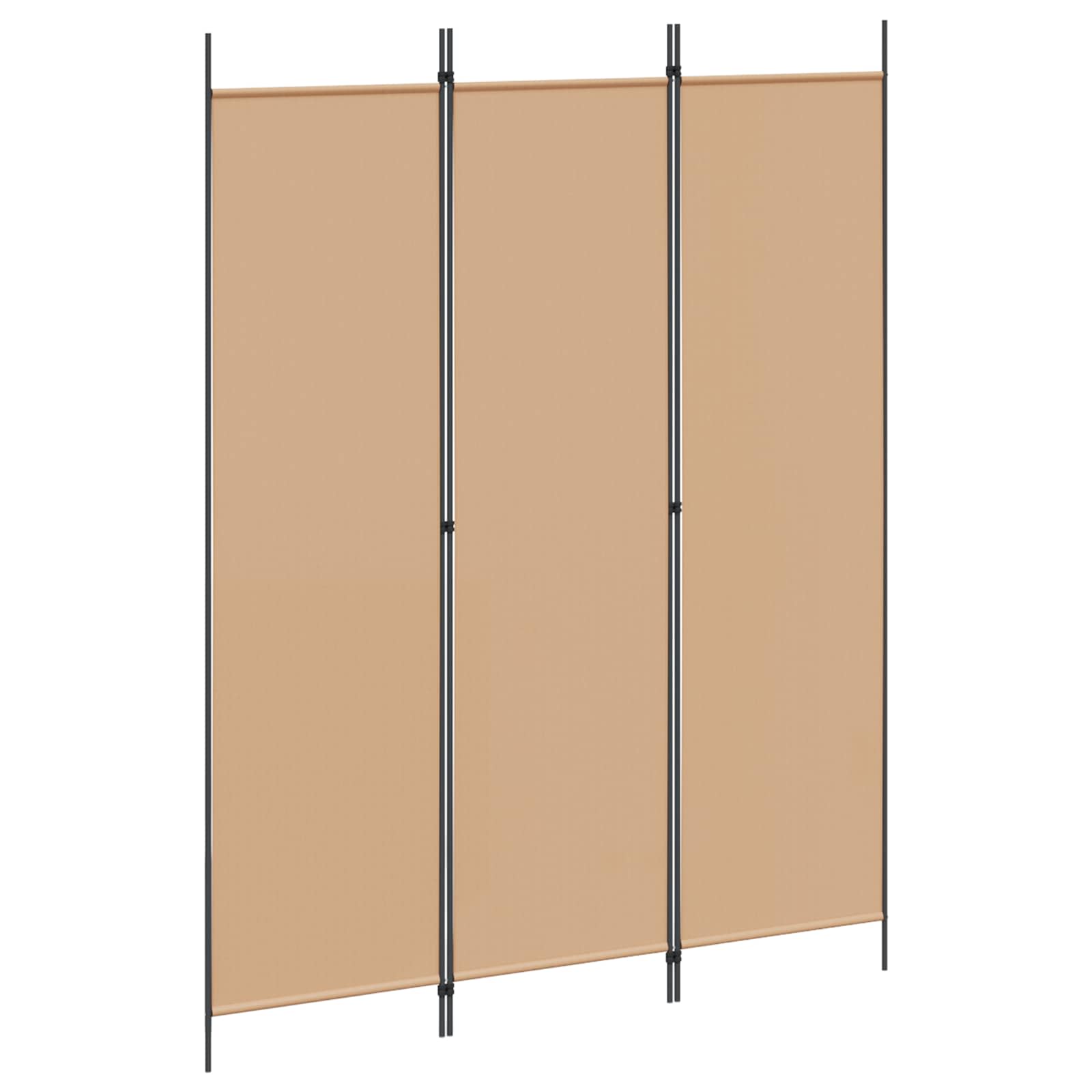 3-Panel Fabric Room Divider Beige 150x200cm | Simpledeals