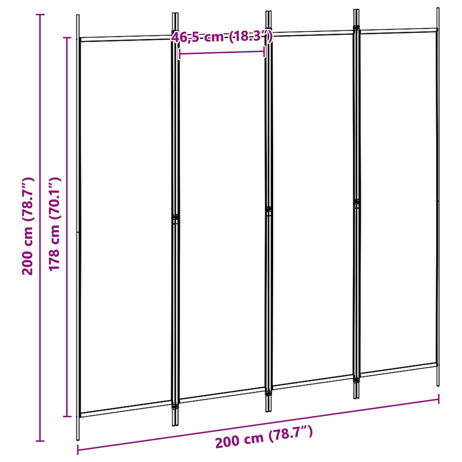 Room Divider Polyester Steel Frame | Simpledeals