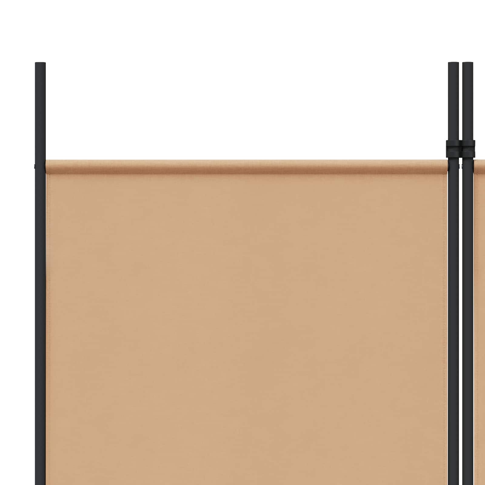 5-Panel Fabric Room Divider Beige 250x220cm | Simpledeals