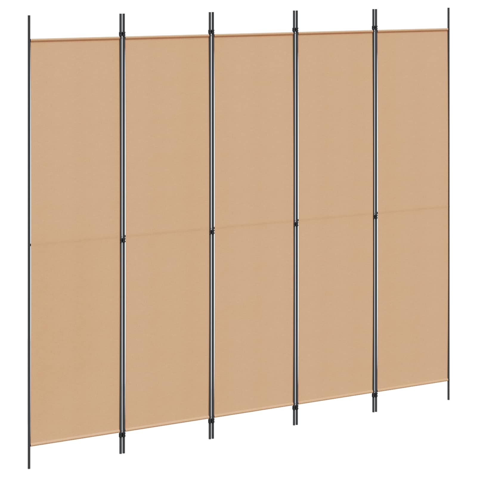 5-Panel Fabric Room Divider Beige 250x220cm | Simpledeals