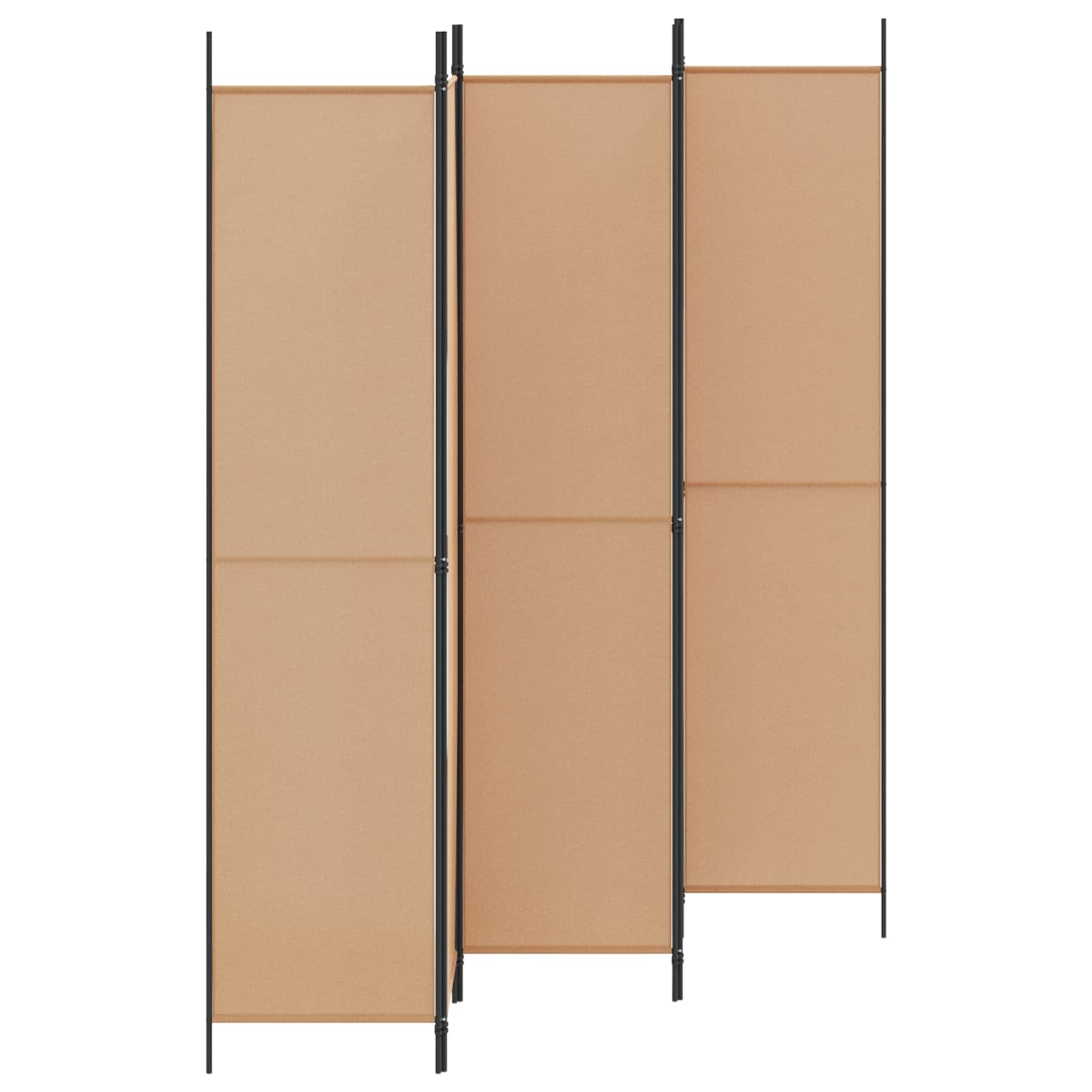 5-Panel Fabric Room Divider Beige 250x220cm | Simpledeals