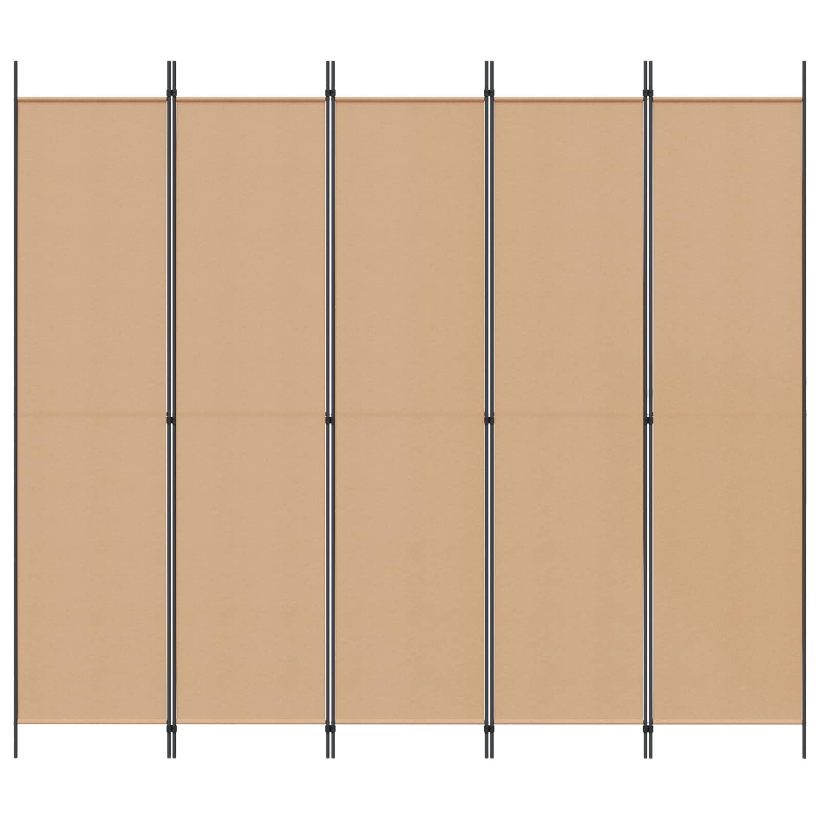 5-Panel Fabric Room Divider Beige 250x220cm | Simpledeals
