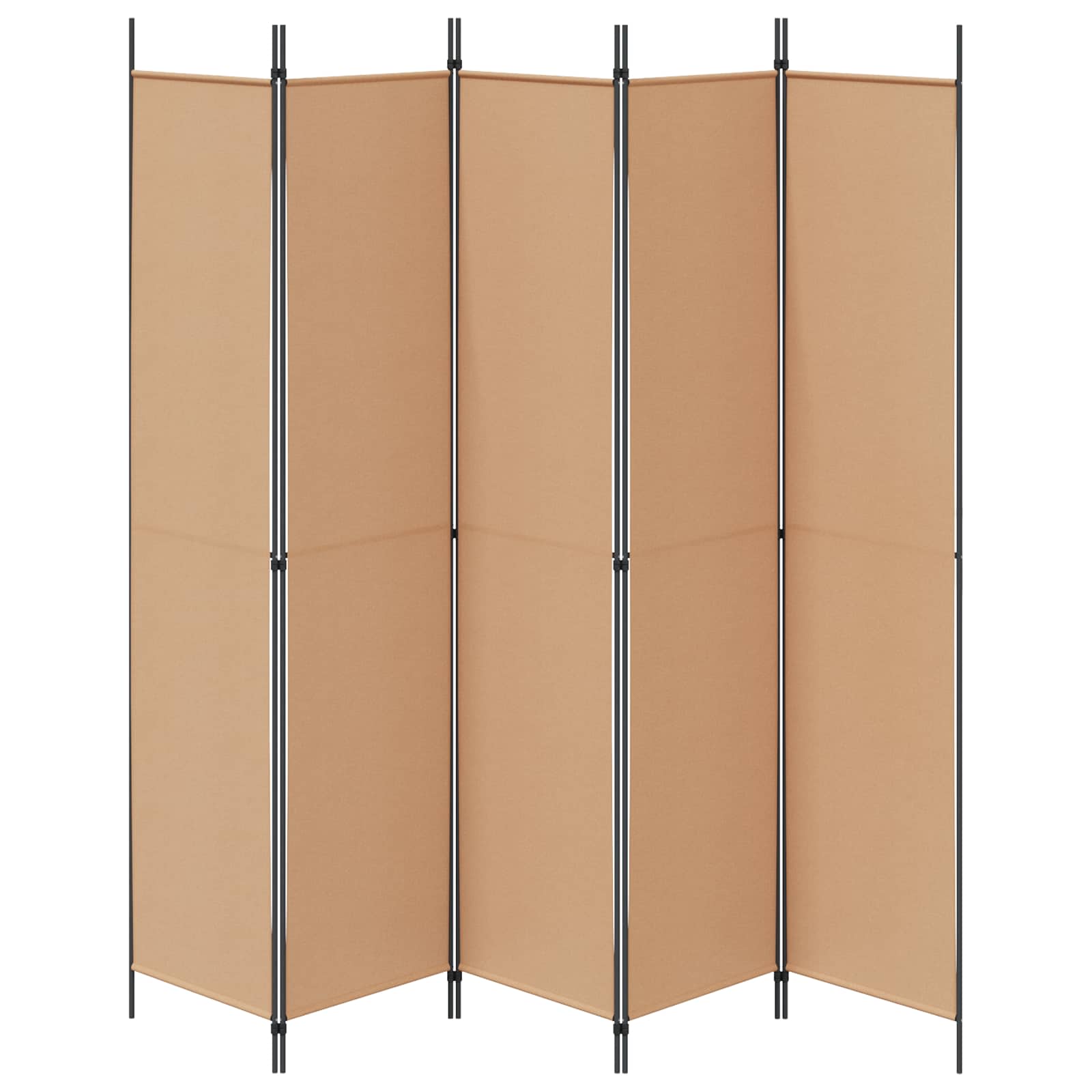 5-Panel Fabric Room Divider Beige 250x220cm | Simpledeals