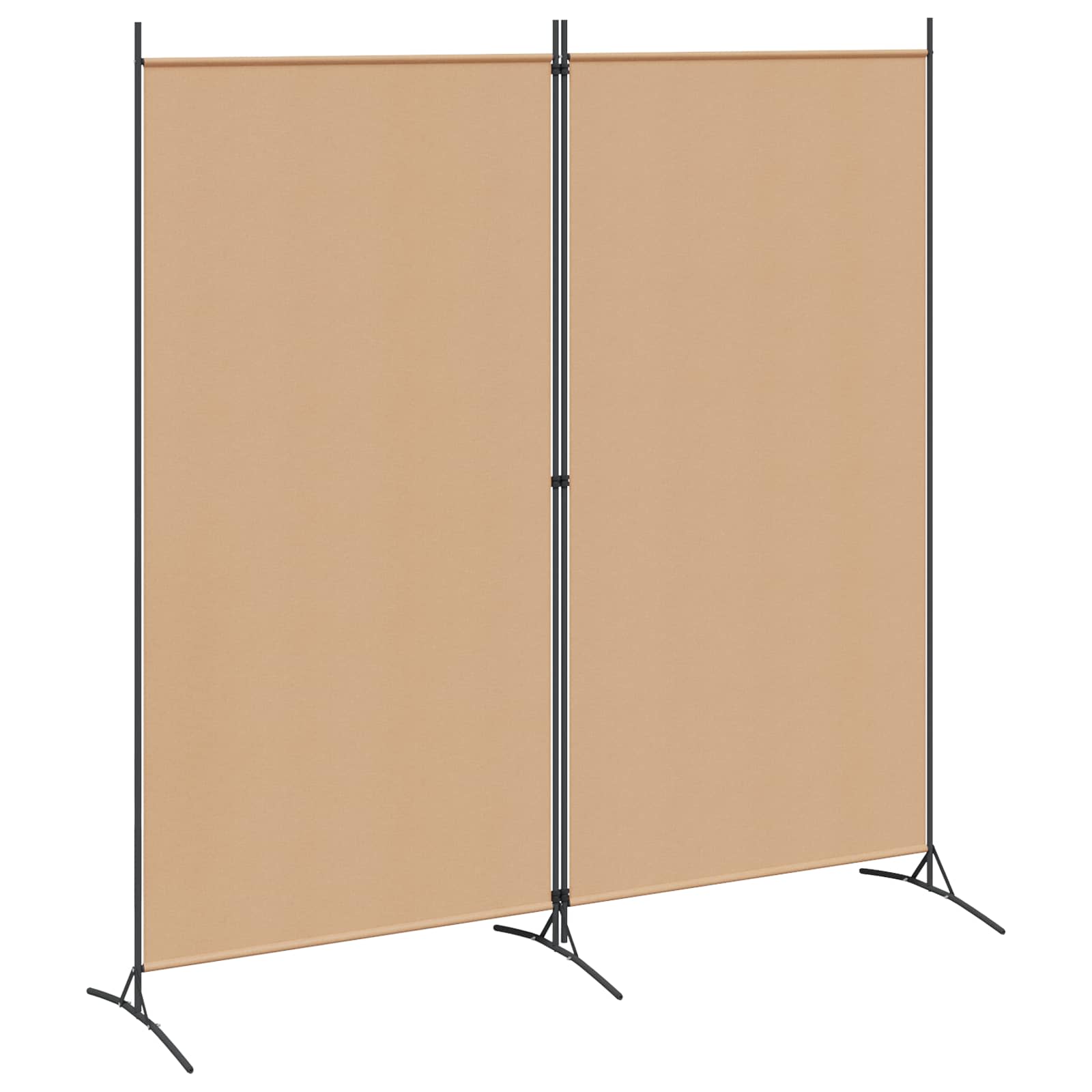 2-Panel Fabric Room Divider Beige 175x180cm | Simpledeals