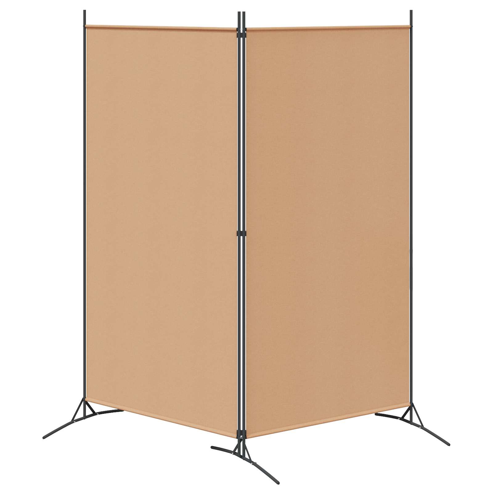 2-Panel Fabric Room Divider Beige 175x180cm | Simpledeals