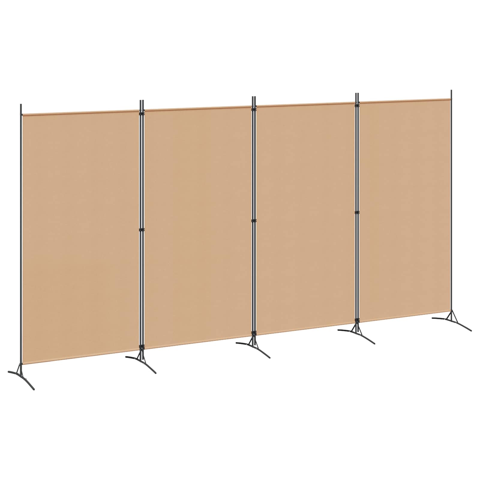 4-Panel Fabric Room Divider Beige 346cm | Simpledeals