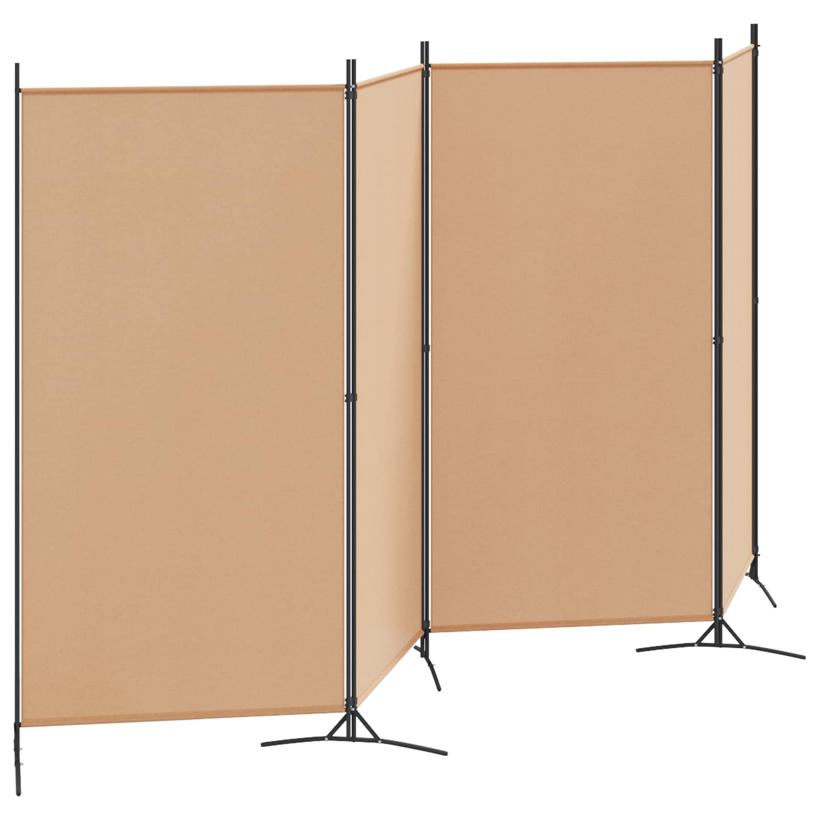 4-Panel Fabric Room Divider Beige 346cm | Simpledeals