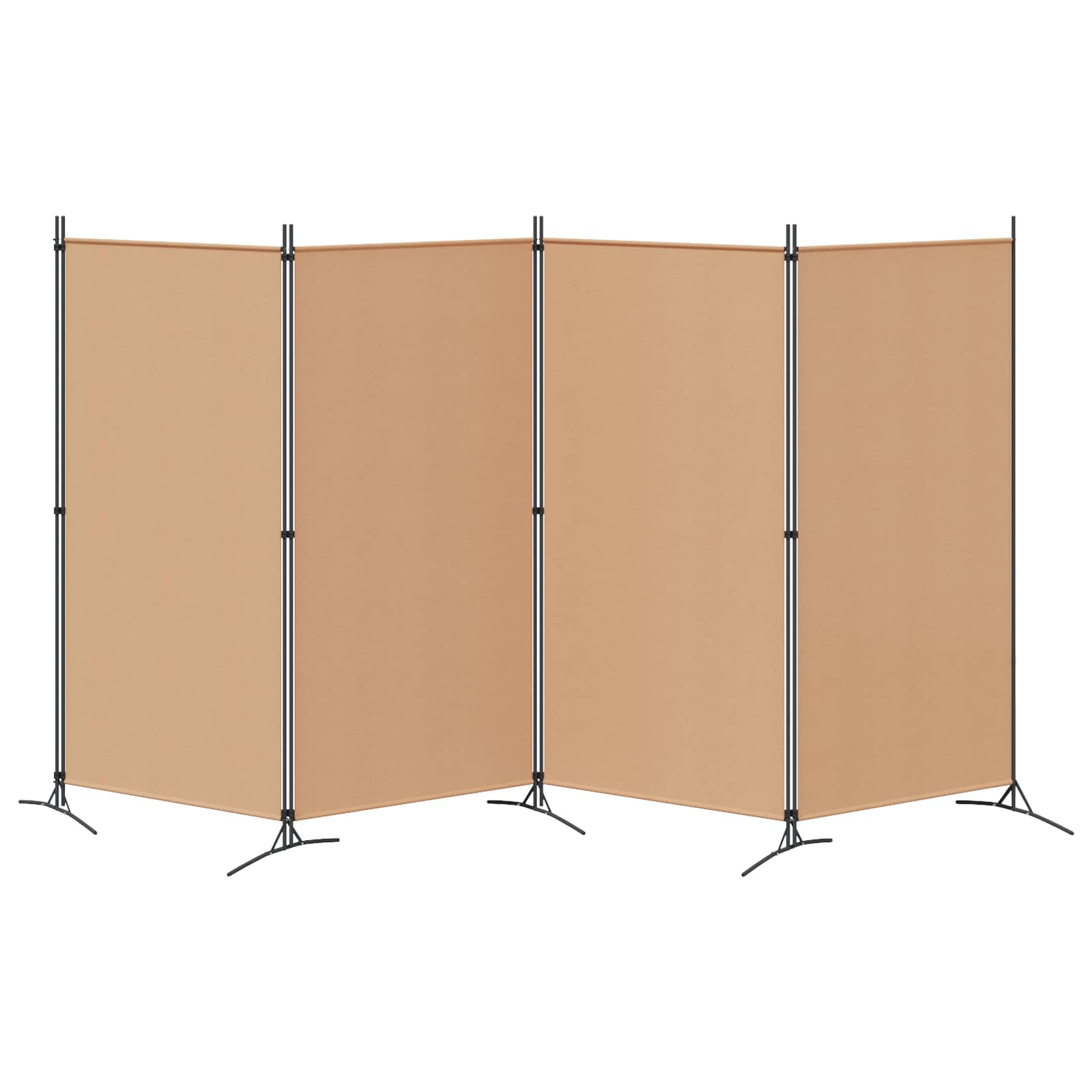 4-Panel Fabric Room Divider Beige 346cm | Simpledeals