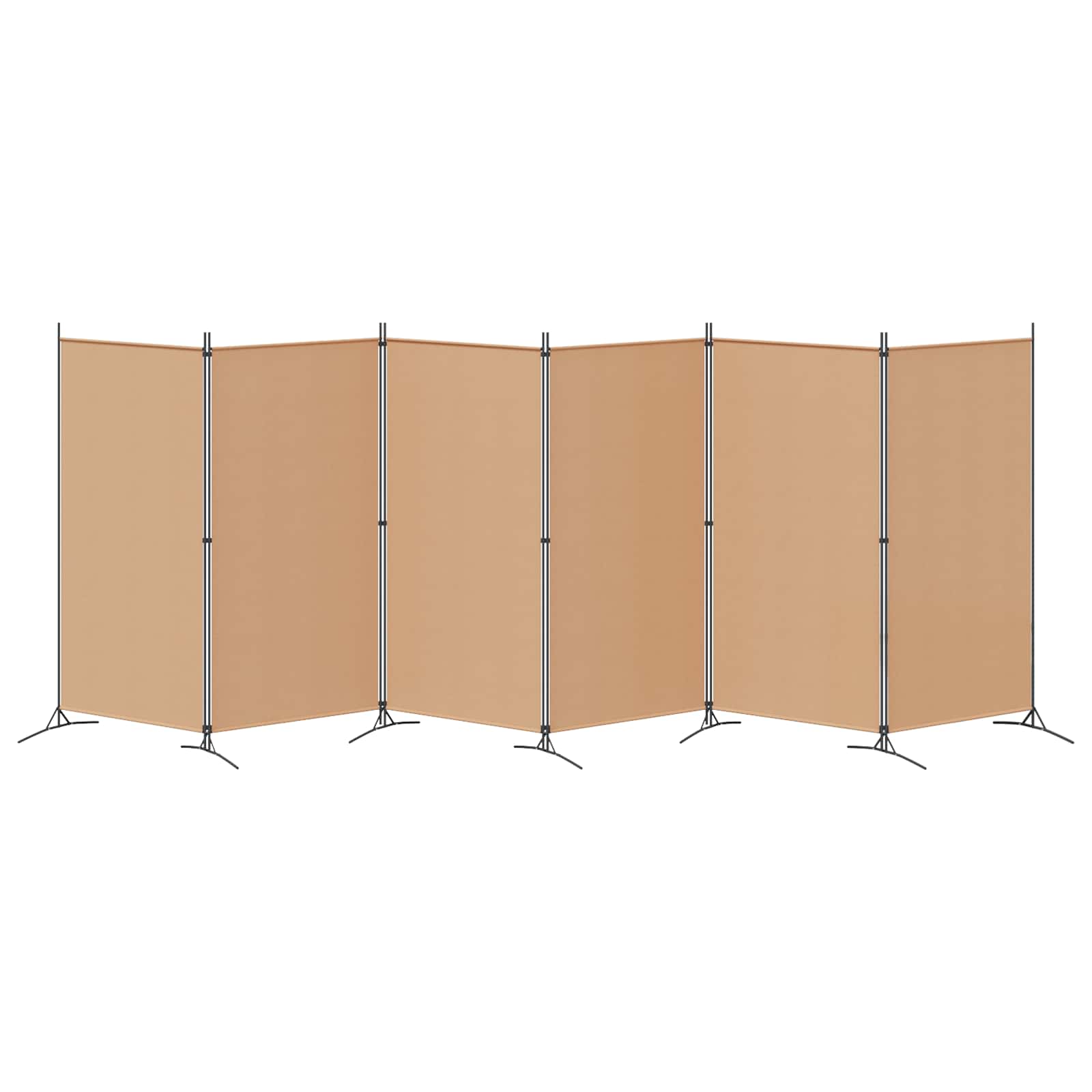 6 Panel Room Divider Beige Fabric 520cm | Simpledeals