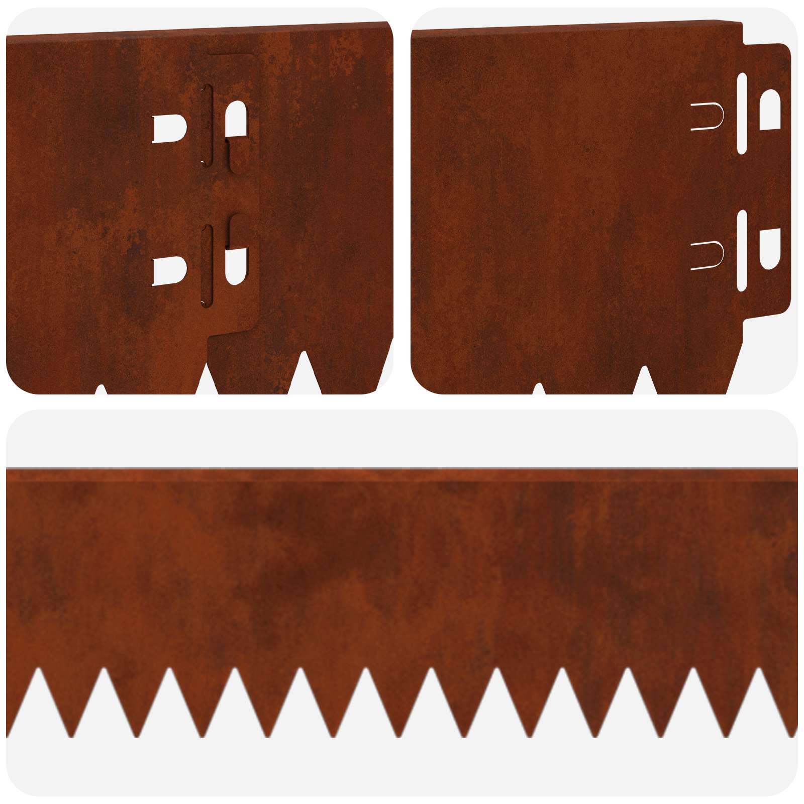 Steel Lawn Edging 20 Pack Rusty | Simpledeals