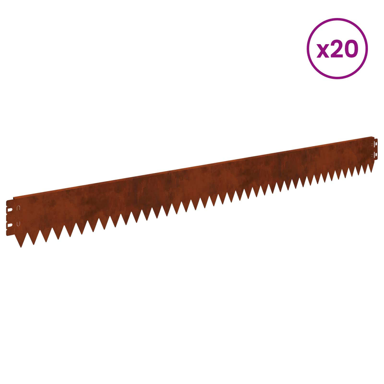 Steel Lawn Edging 20 Pack Rusty | Simpledeals