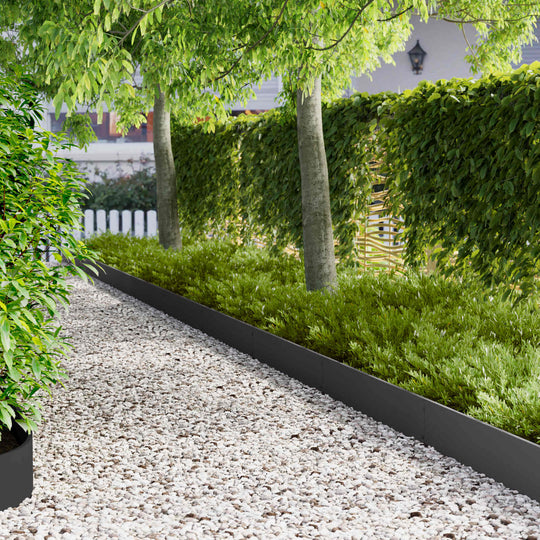 Steel Lawn Edging 20pcs Black Garden Border | Simpledeals