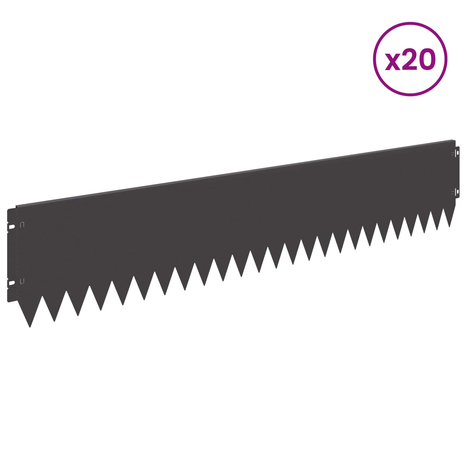 Steel Lawn Edging 20pcs Black Garden Border | Simpledeals