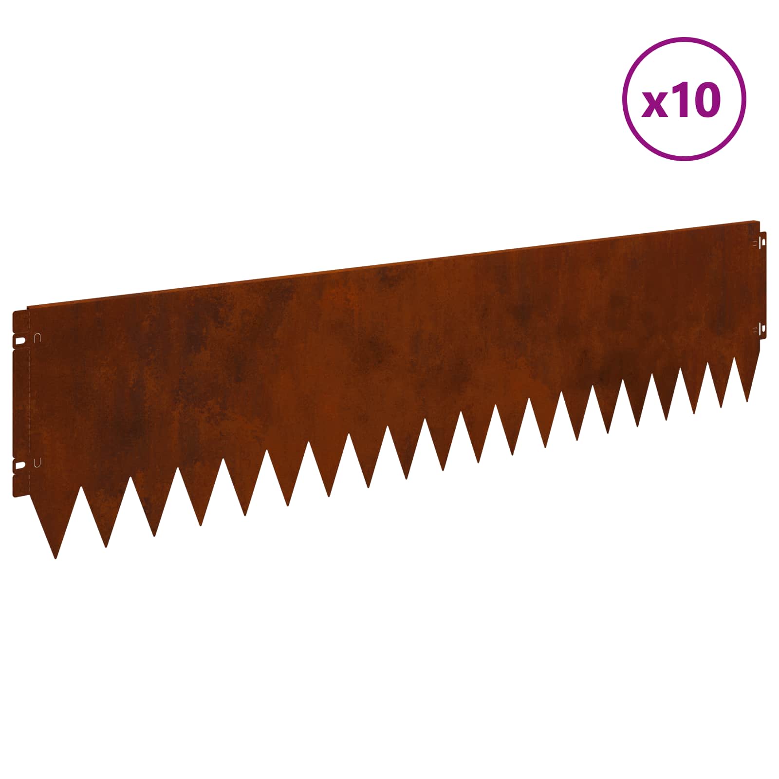 Steel Lawn Edging 10 Pack Rusty Finish | Simpledeals