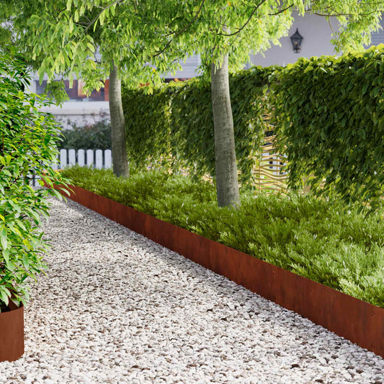 Steel Lawn Edging 20 Pack Rusty Finish | Simpledeals