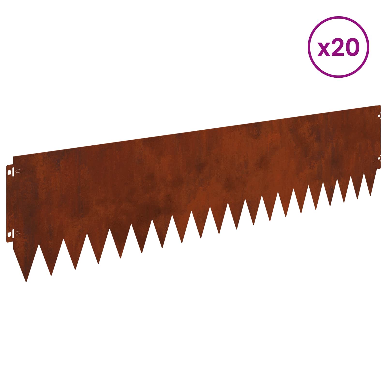 Steel Lawn Edging 20 Pack Rusty Finish | Simpledeals