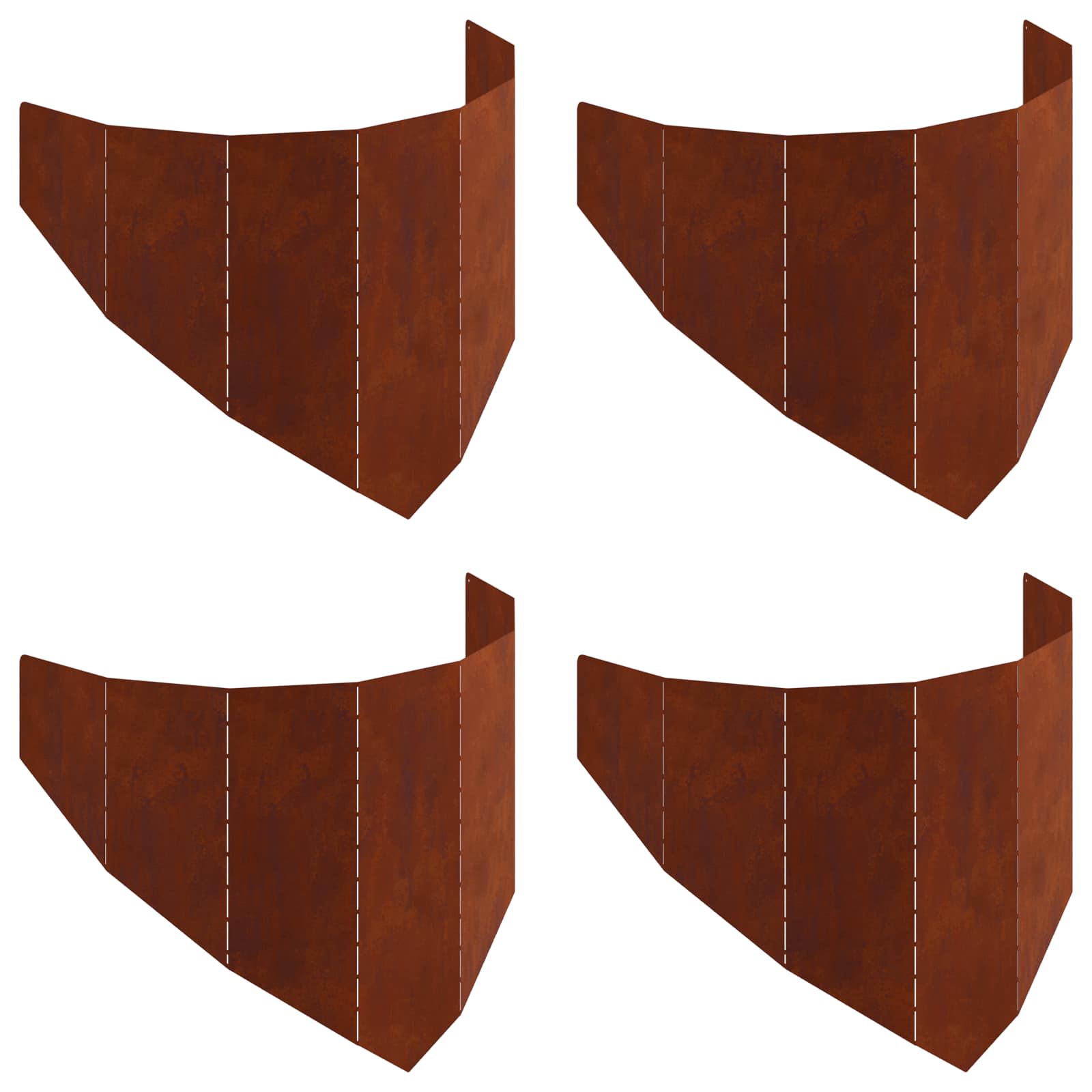 Steel Garden Edging 4pc Rusty Finish | Simpledeals