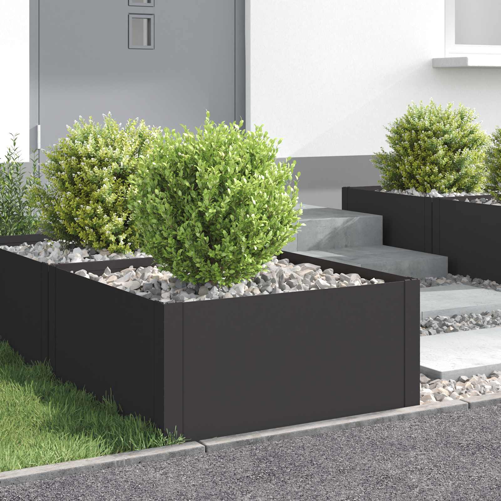 Steel Lawn Edging 4-Pack Black Garden Border | Simpledeals