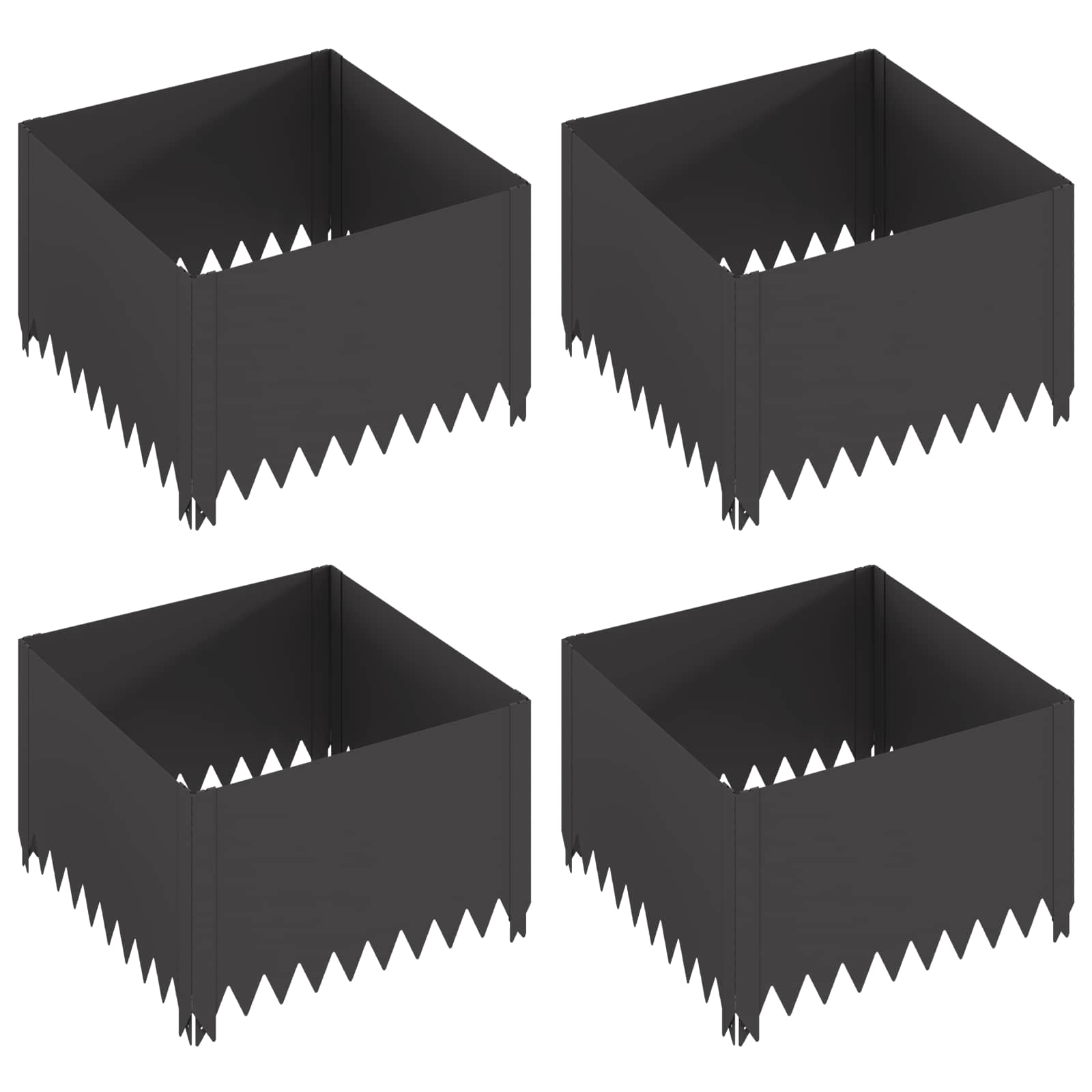 Steel Lawn Edging 4-Pack Black Garden Border | Simpledeals