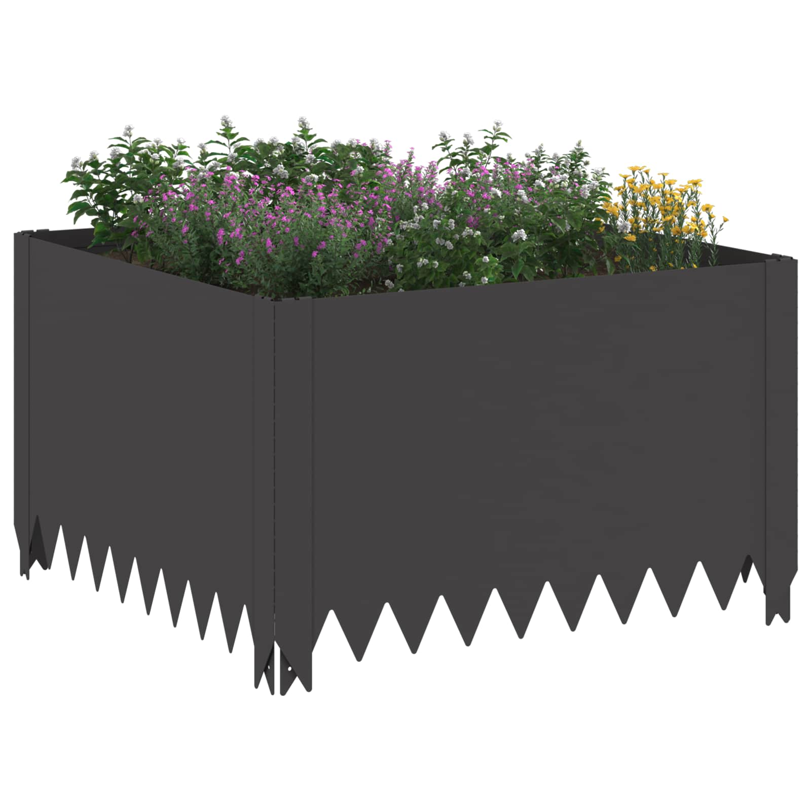 Steel Lawn Edging 4-Pack Black Garden Border | Simpledeals