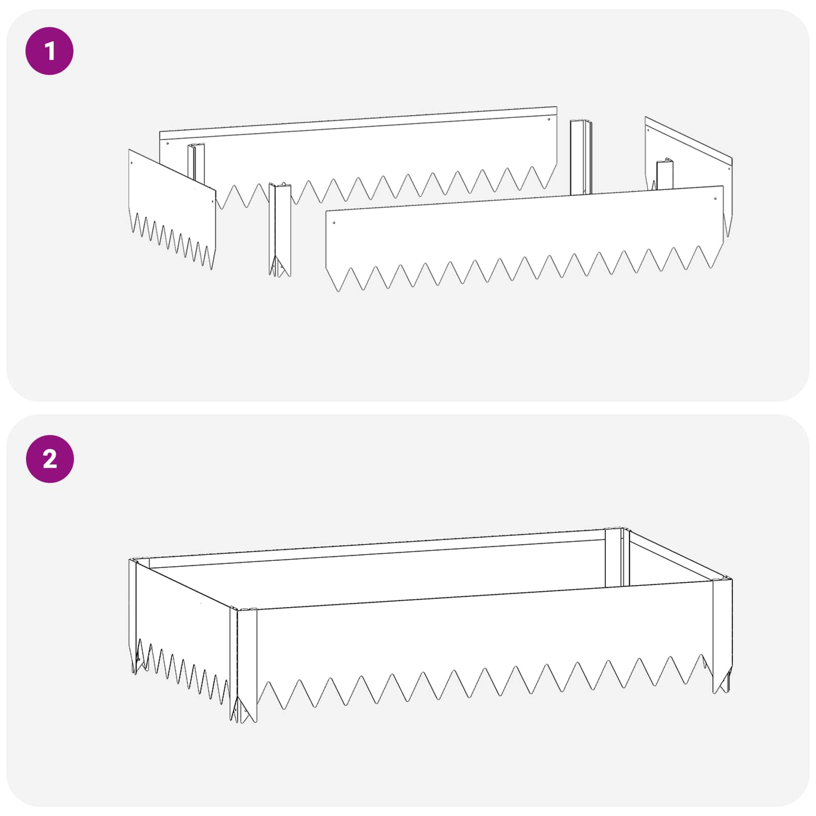 Steel Garden Edging 4pc Black Lawn Border | Simpledeals