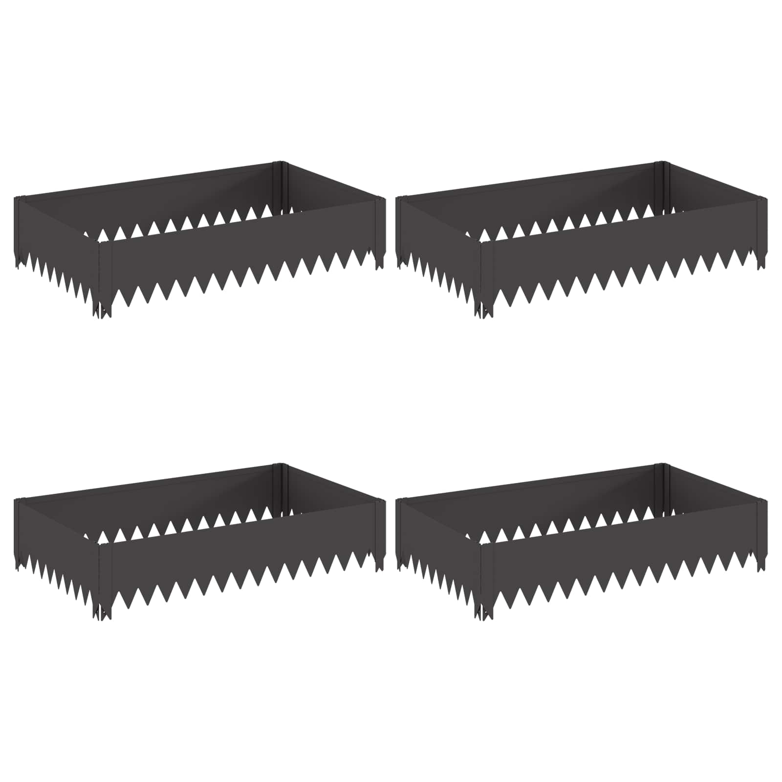 Steel Garden Edging 4pc Black Lawn Border | Simpledeals