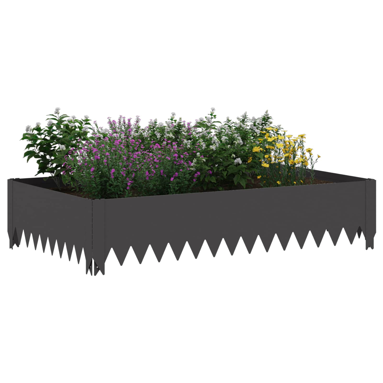 Steel Garden Edging 4pc Black Lawn Border | Simpledeals