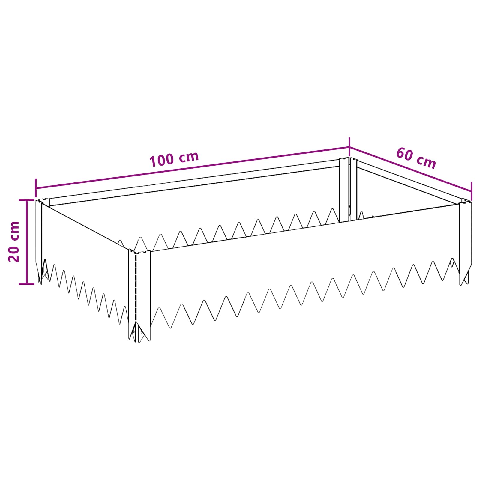 Steel Garden Edging 4pc Black Lawn Border | Simpledeals